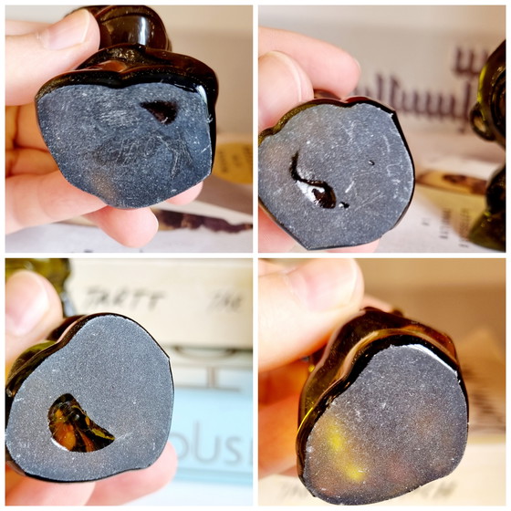 Image 1 of Vintage groen glazen apenbeeldje set van 4