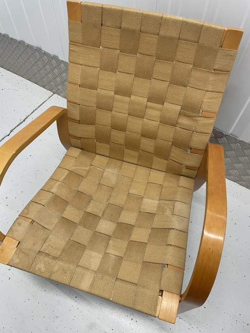Silla tejida de estilo retro vintage de mediados de siglo – fauteuils, Canvas, Wood (photo 2 of 10)