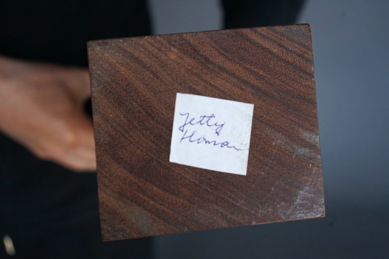 Image 1 of Jetty Homan, Scultura astratta, anni '70, Bronzo e teak