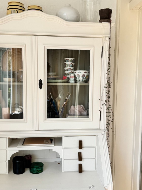 Credenza con tavolo a scomparsa – Credenze con vetrina, Glass, Leather (photo 9 of 11)