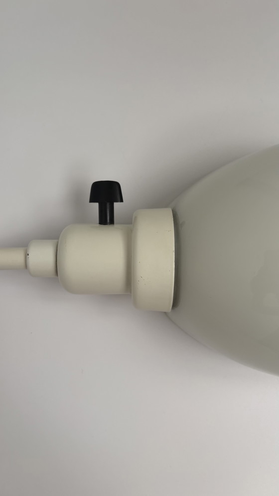 Image 1 of Lampada da parete vintage di design bianco Vetro metallico Vetro lattiginoso