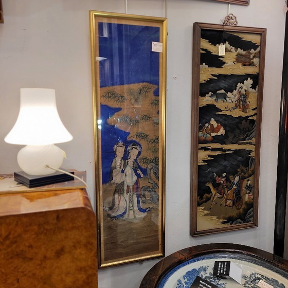 Image 1 of Gouache on parchment “Geishas”, Qing Dynasty, circa 1780 – China