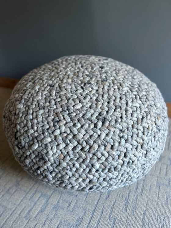 Image 1 of Handmade 100% wool pouf