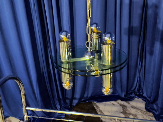 Image 1 of Vintage plafondlamp chroom Sputnik Italië jaren 70 Space Age Brutalis