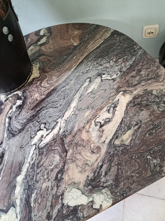 Image 1 of Marble coffee table with coated black base