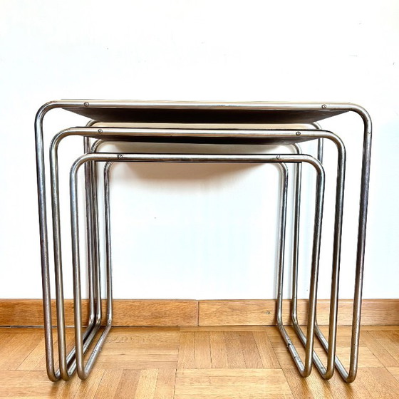 Functionalistische geneste tabellen B9 – Bijzettafels, Metal, Wood (photo 9 of 11)