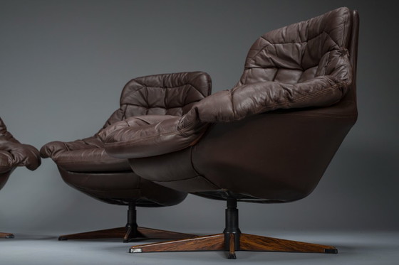 Image 1 of  Set of Scandinavian Swivel Armchairs by H.W. Klein for Bramin, 1960s set 4