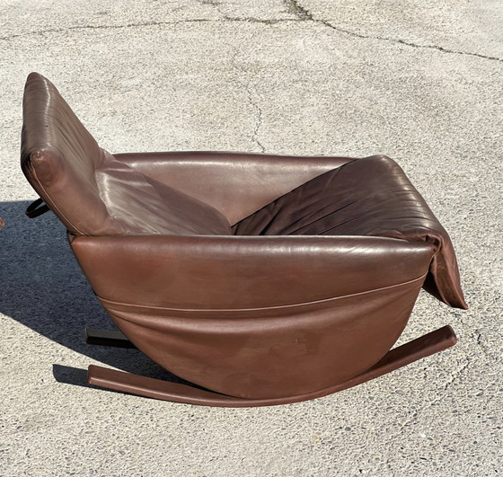 Image 1 of Sedia a dondolo De Sede, Svizzera anni &#39;70 in pelle marrone