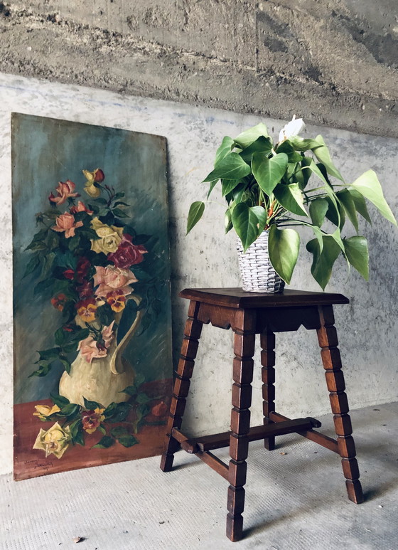 Image 1 of Mid-Century 20th Century Oak Stool or Side Table