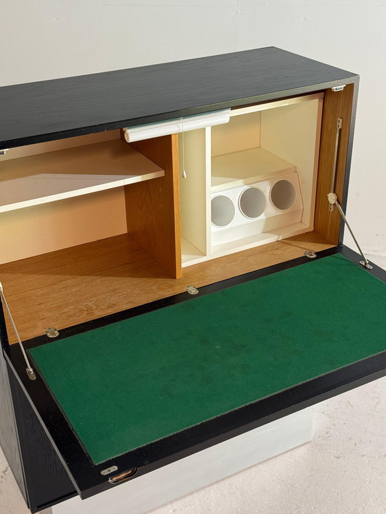 Image 1 of Black Brutalist Circular Bar Cabinet by Musterring, Belgium