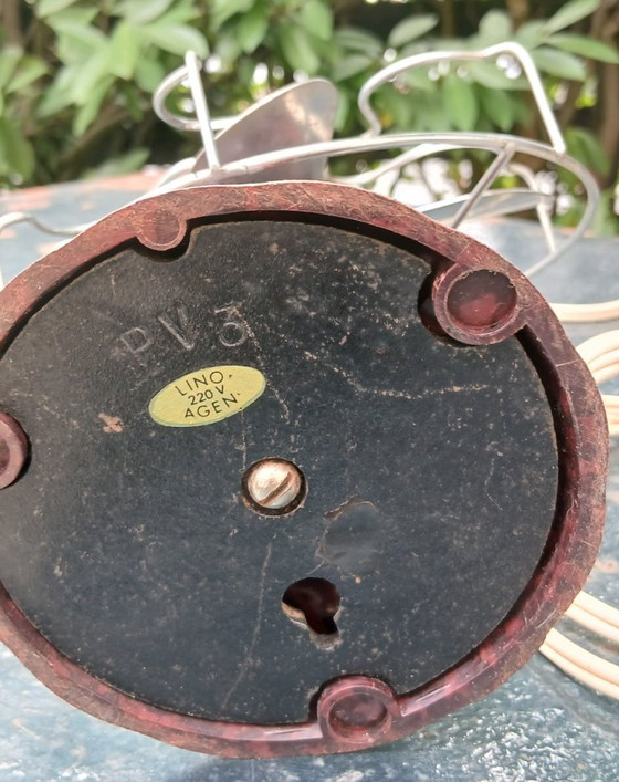 Rare Vintage Calor Table Fan – 1950s – Brown Bakelite & Chrome Metal – Decorative Objects (photo 5 of 5)