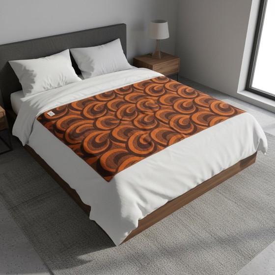 Aabe Vintage Wollen Deken Jaren 70 Oranje En Bruine – Decoratieve objecten, Wool (photo 7 of 11)