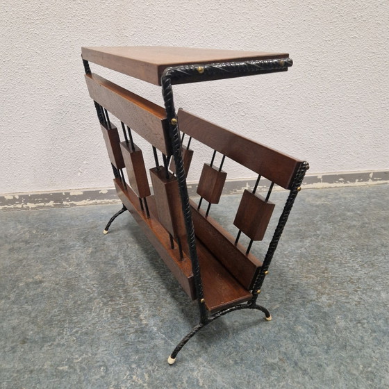 Table à Revues Années 60 Table d'Appoint Porte-revues Porte-journaux – Tables d'appoint, Metal, Wood (photo 6 of 11)
