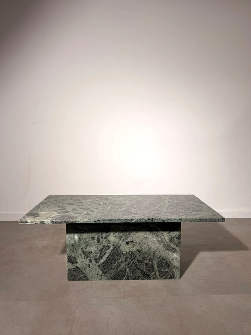 Mesa de centro vintage de mármol verde