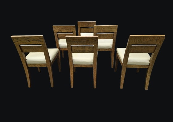 Image 1 of 6 Massief Eiken Eetkamerstoelen