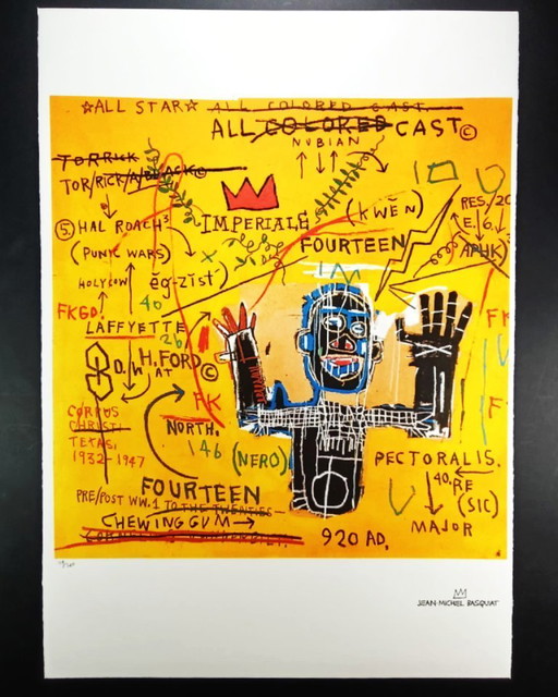 Lithographie en édition limitée de Jean-Michel Basquiat, numérotée au crayon.