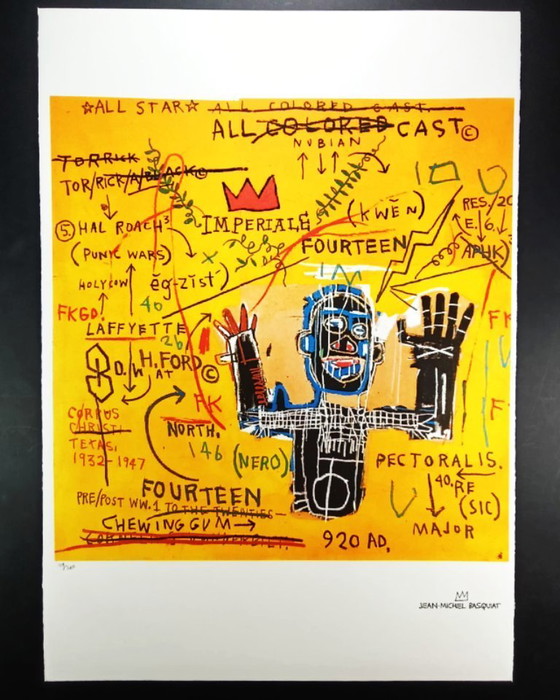 Image 1 of Lithographie en édition limitée de Jean-Michel Basquiat, numérotée au crayon.
