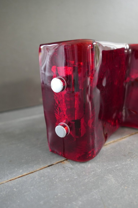 Image 1 of Mazzega Murano Italia aplique cristal rojo