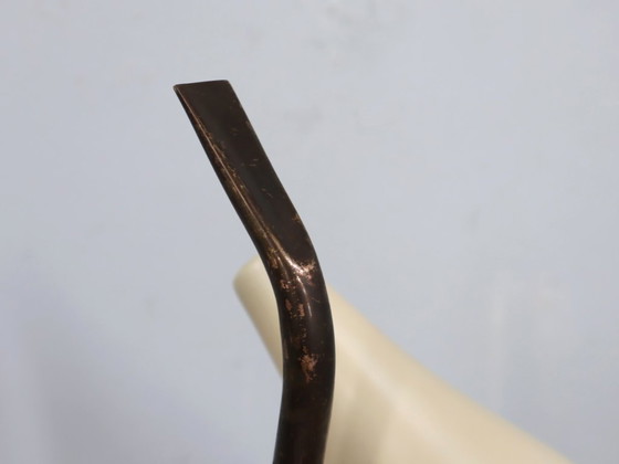 Image 1 of Oscar Torlasco voor Lumen zeldzame Italiaanse tafellamp uit 1950 in messing en marmer