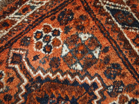 Image 1 of Handmade antique collectible Persian Shiraz bagface 2.6' x 2.8' (81cm x 85cm) 1900s - 1C397