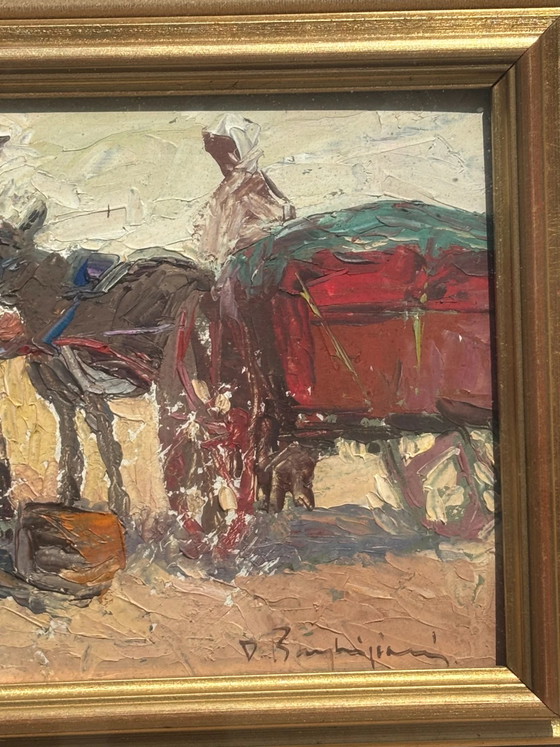 Oil Painting on Board of Figures by Danilo Barghigiani 1960s – Paintings & Drawings (photo 5 of 8)