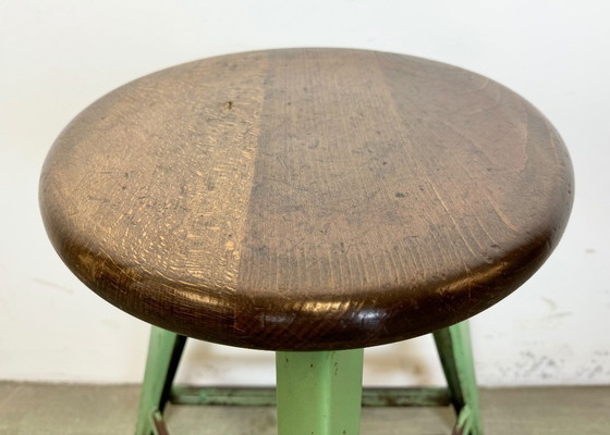 Image 1 of Green Industrial Workshop Stool, 1960s