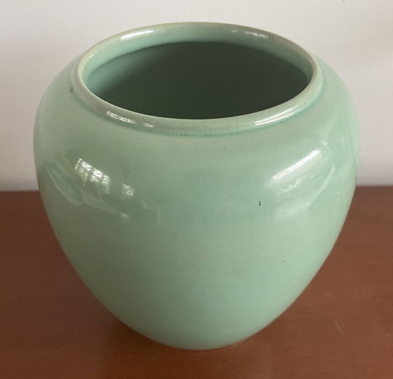 Image 1 of Keramikmanufaktur Südholland – Art-déco-Türkisvase