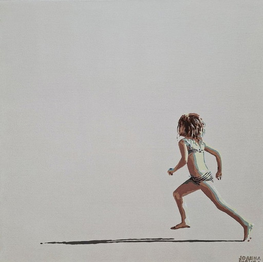 Joanna Woyda, Beach ( A Running Girl), acrylics on canvas