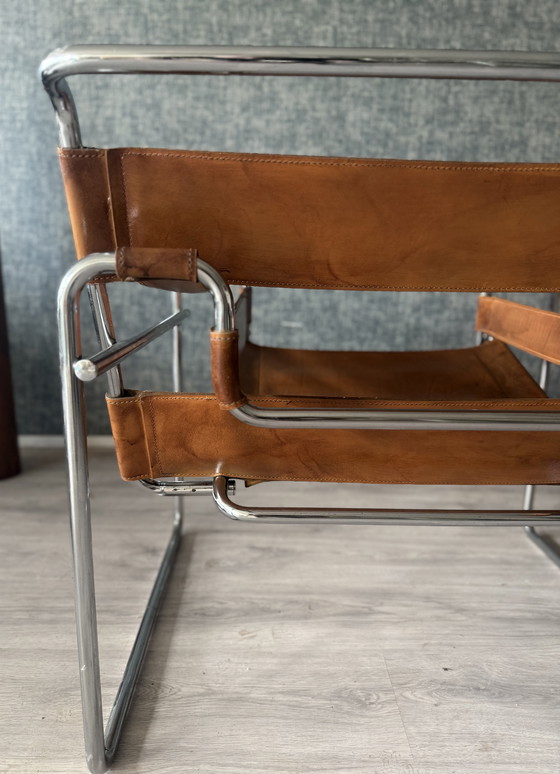 Image 1 of Sedia vintage "Wassily", pelle color cognac, Italia, anni '70