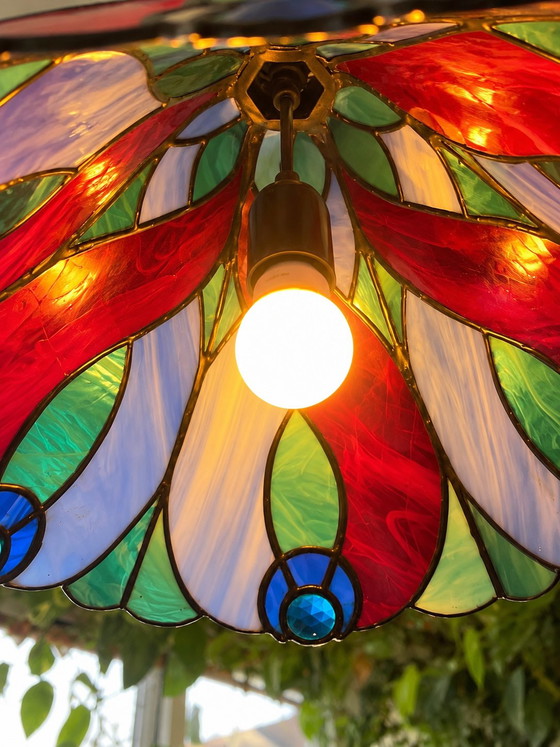 Set di 2 Lampade a sospensione colorate stile Tiffany – Vetro colorato – Look vintage – Glass (photo 7 of 9)