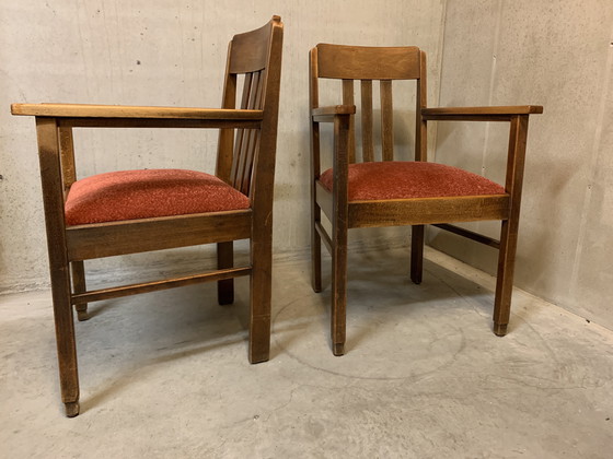 Image 1 of Ensemble de 2 chaises de l'école d'Amsterdam / Art Deco.