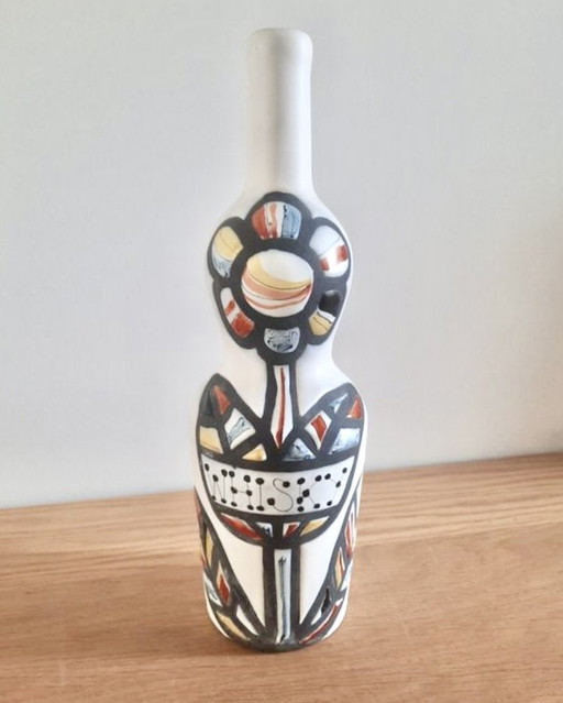 Bouteille / vase en céramique Roger Capron - Vallauris F5 Whisky - années 60