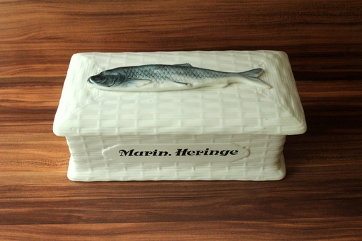 Exceptional fish pot - fish terrine - herring pot - ceramic