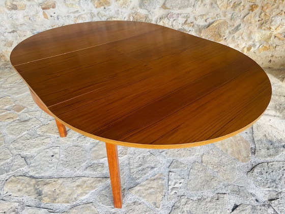 Image 1 of Mid-Century Extendable Teak Dining Table with Butterfly Leaf, By Van Pelt, 1960s