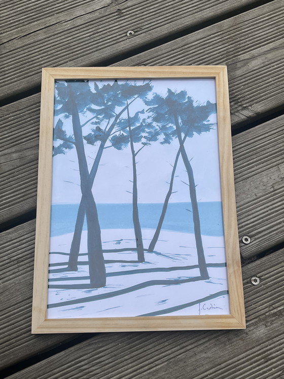 Image 1 of Inkt op wit papier. Formaat 40x30cm.