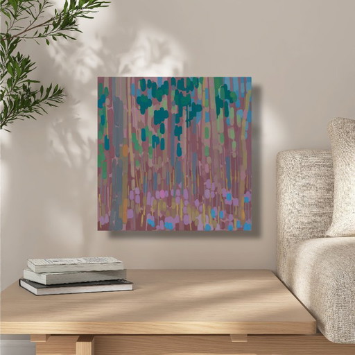 Malerei Winterende, handgemaltes Unikat, Natur, Landschaftsmalerei, Acrylmalerei 40x40cm