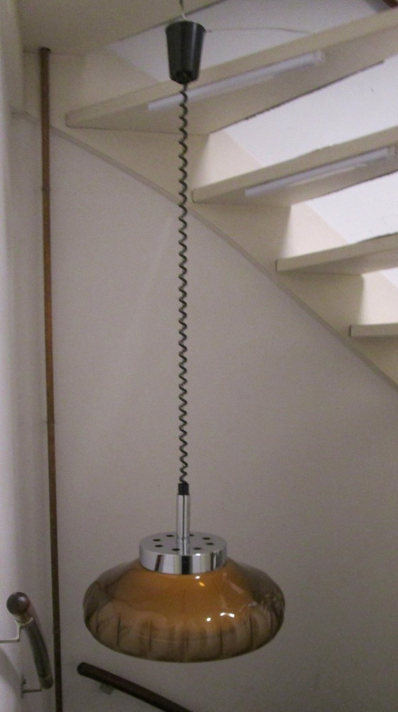 Image 1 of Lampe suspendue vintage Dijkstra, design milieu du siècle, style futuriste