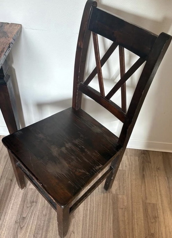 Image 1 of Colonial dining table with chairs.