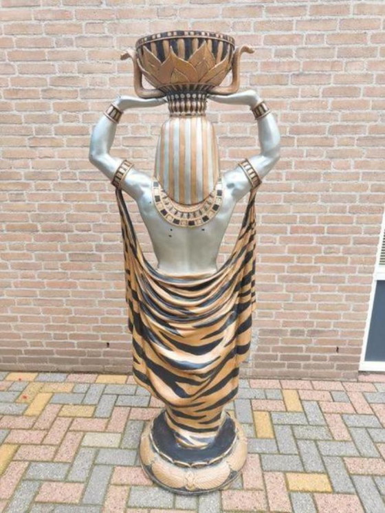 Image 1 of statua di faraone a grandezza naturale egiziana Porta piante - Egitto