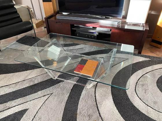 David Lange coffee table 1980. 120x70. – Roche Bobois, Glass, Plexiglass (photo 4 of 6)