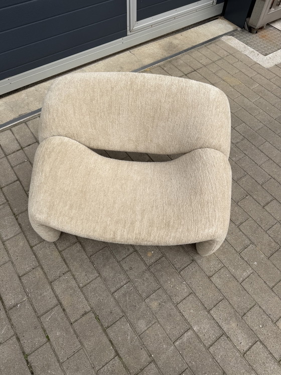 Image 1 of 2 sillones Artifort F598 Groovy en perfecto estado!! Tela Chenille Igor (Sable) de Pierre Paulin y Pierre Frey.