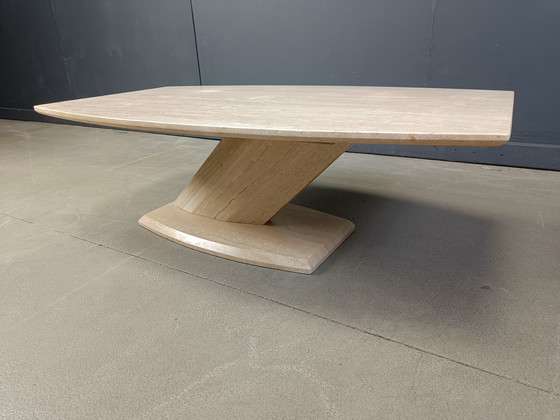 Image 1 of Vintage travertijnen salontafel, jaren 1980