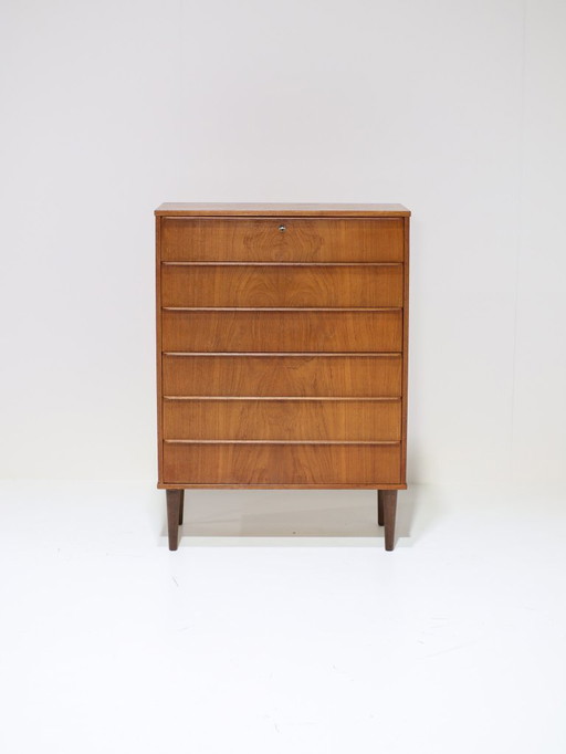 Vintage Danish teak chest of drawers from the 1960s