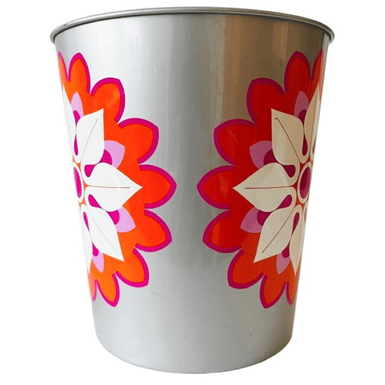 Image 1 of Poubelle en métal style pop art vintage Simel Vich, années 1970
