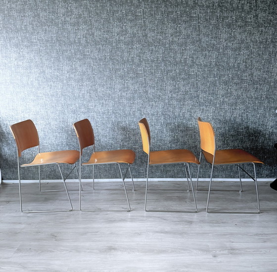 Image 1 of 6x David Rowland voor HOWE - 40/4 Sled-Base Side Chair