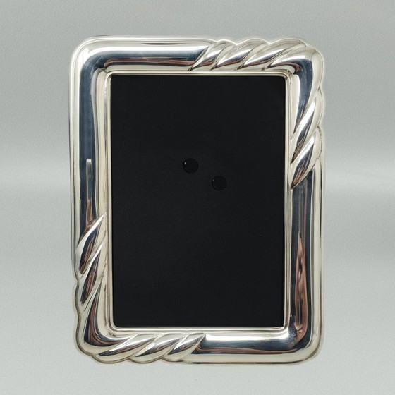 Prachtige fotolijst uit de jaren 70, verzilverd met glas. Gemaakt in Italië. – Lijsten, Silver (photo 4 of 5)