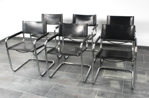 Ensemble de 6 chaises Matteo Grassi MG5 à structure tubulaire