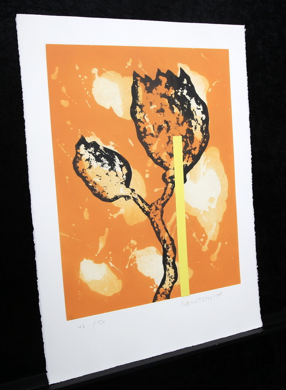 Image 1 of Merz, Albert - Composizione (46/50) - Acquaforte a colori/collage - Firmato a mano