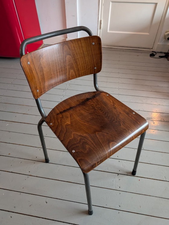 Image 1 of 2x Industrial Multiplex TH-Delft by W.H. Gispen Stühle (Gispen Modell 106)