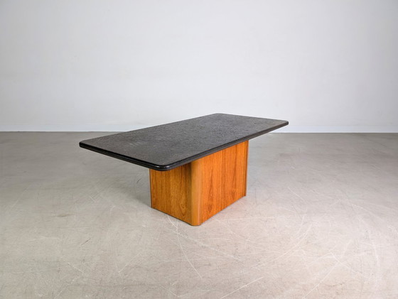Image 1 of Midcentury coffee table slate coffee table teak vintage 1960